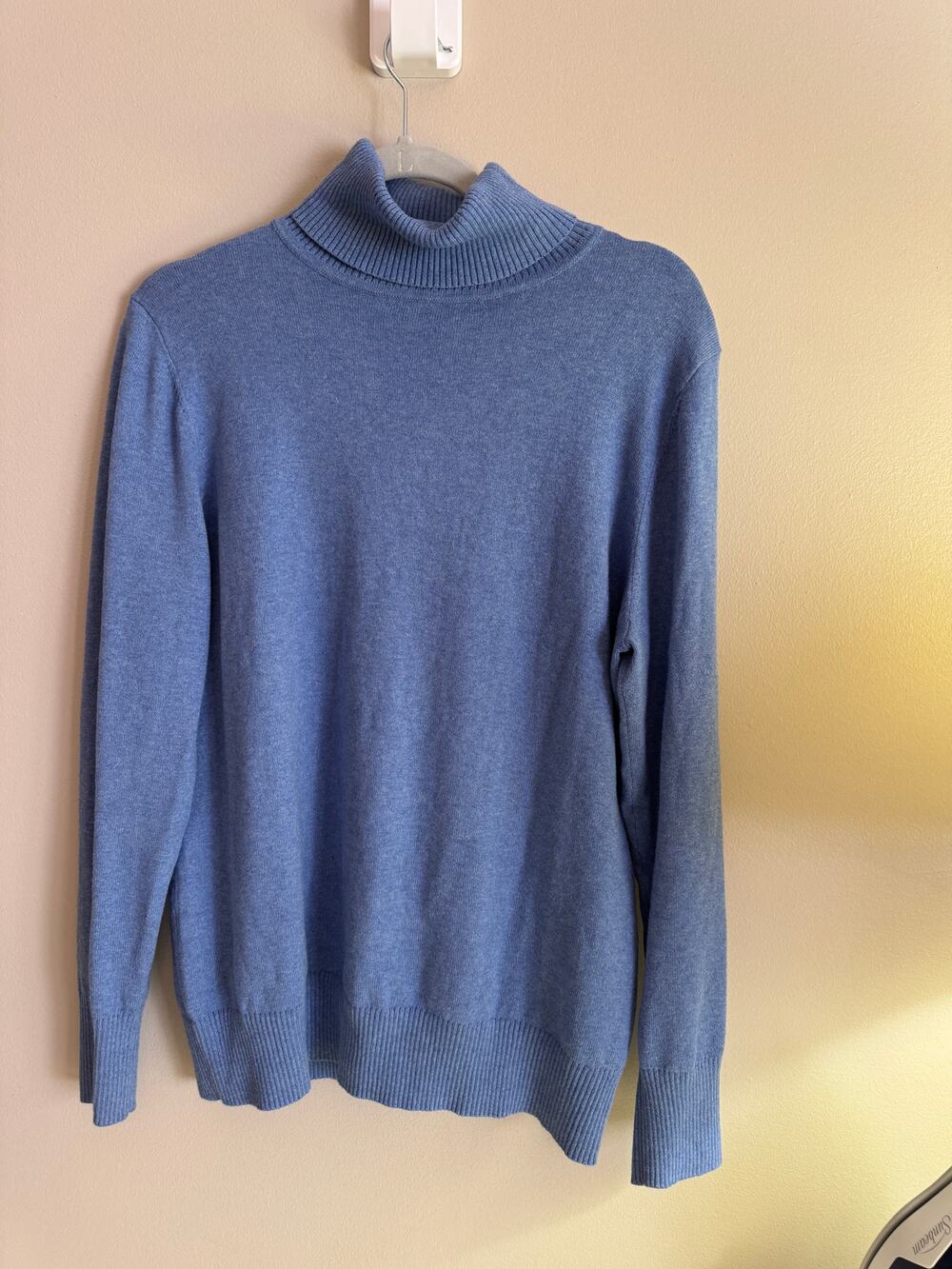L.L.Bean Women's Blue Turtleneck Sweater Cotton Cashmere Blend